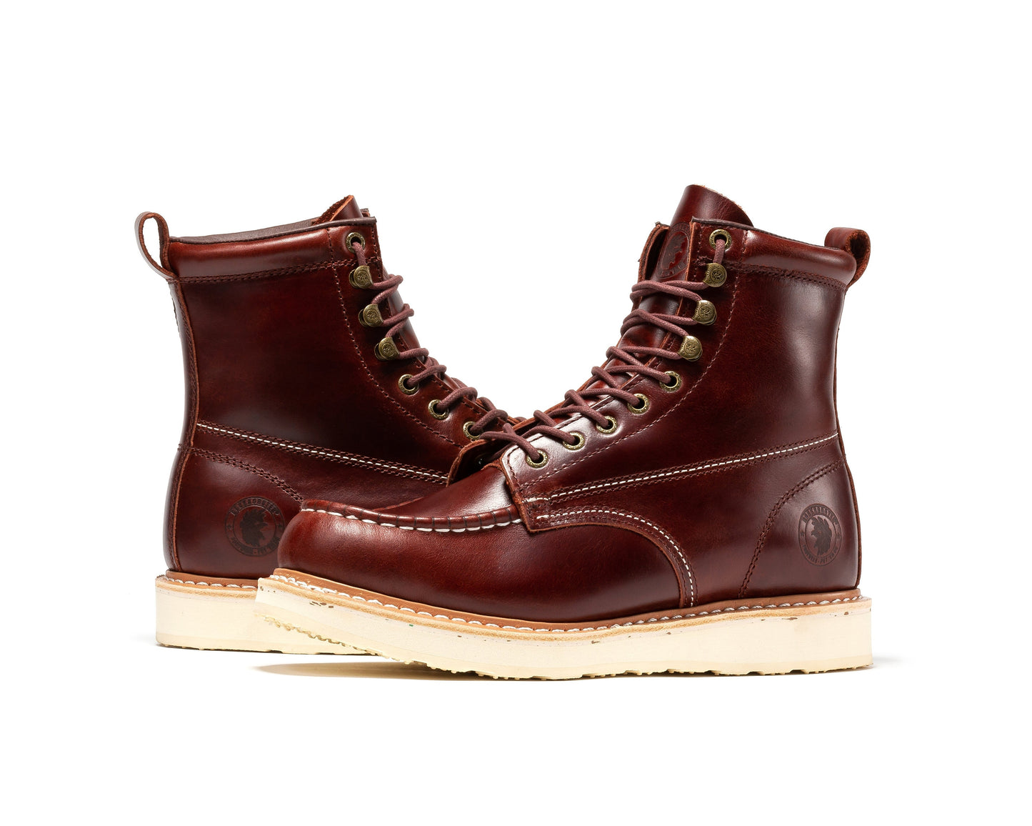 Norwood Cherry Brown Soft Toe 6 inch Wedge Work Boots ROCKROOSTER