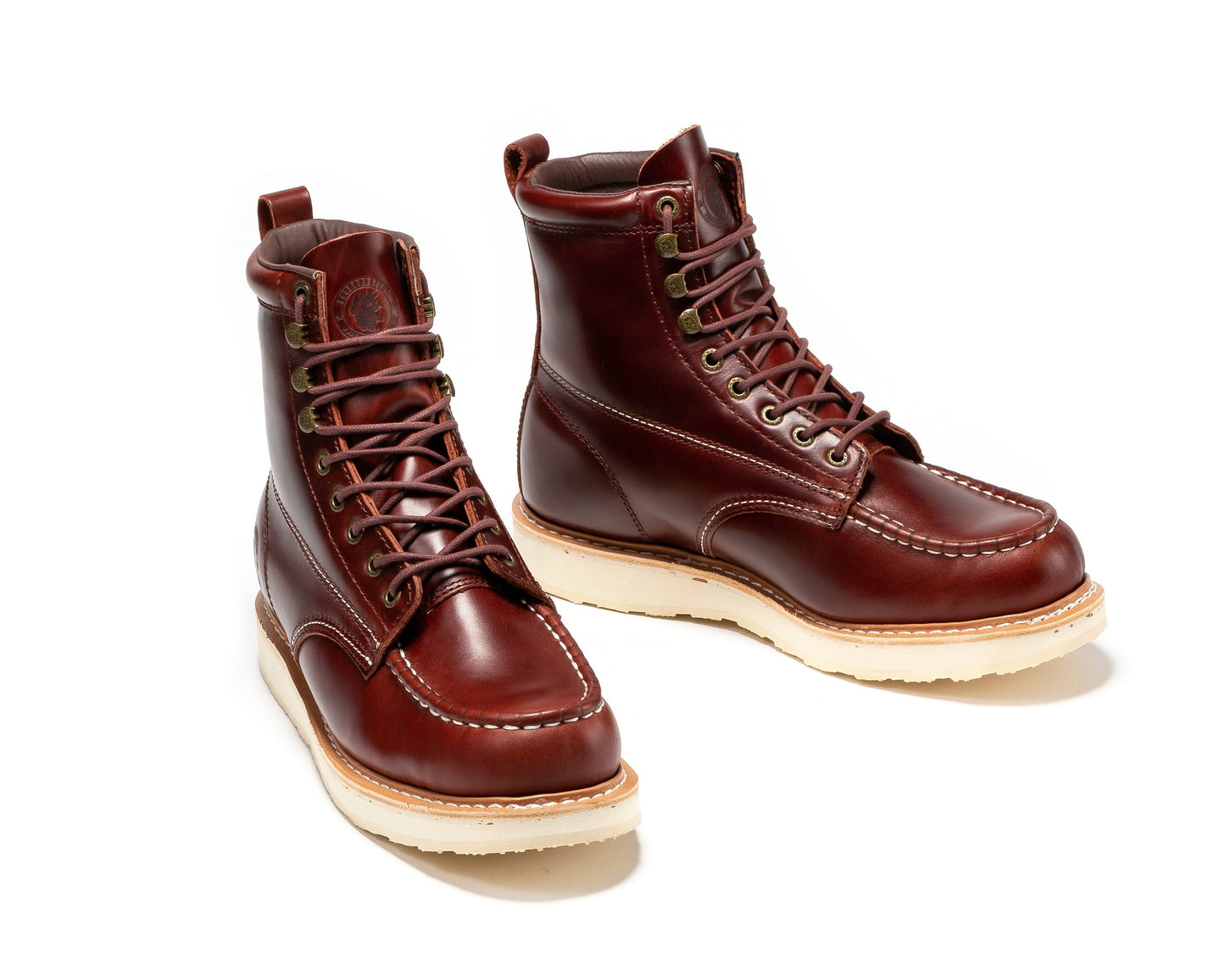 Norwood Cherry Brown Soft Toe 6 inch Wedge Work Boots ROCKROOSTER
