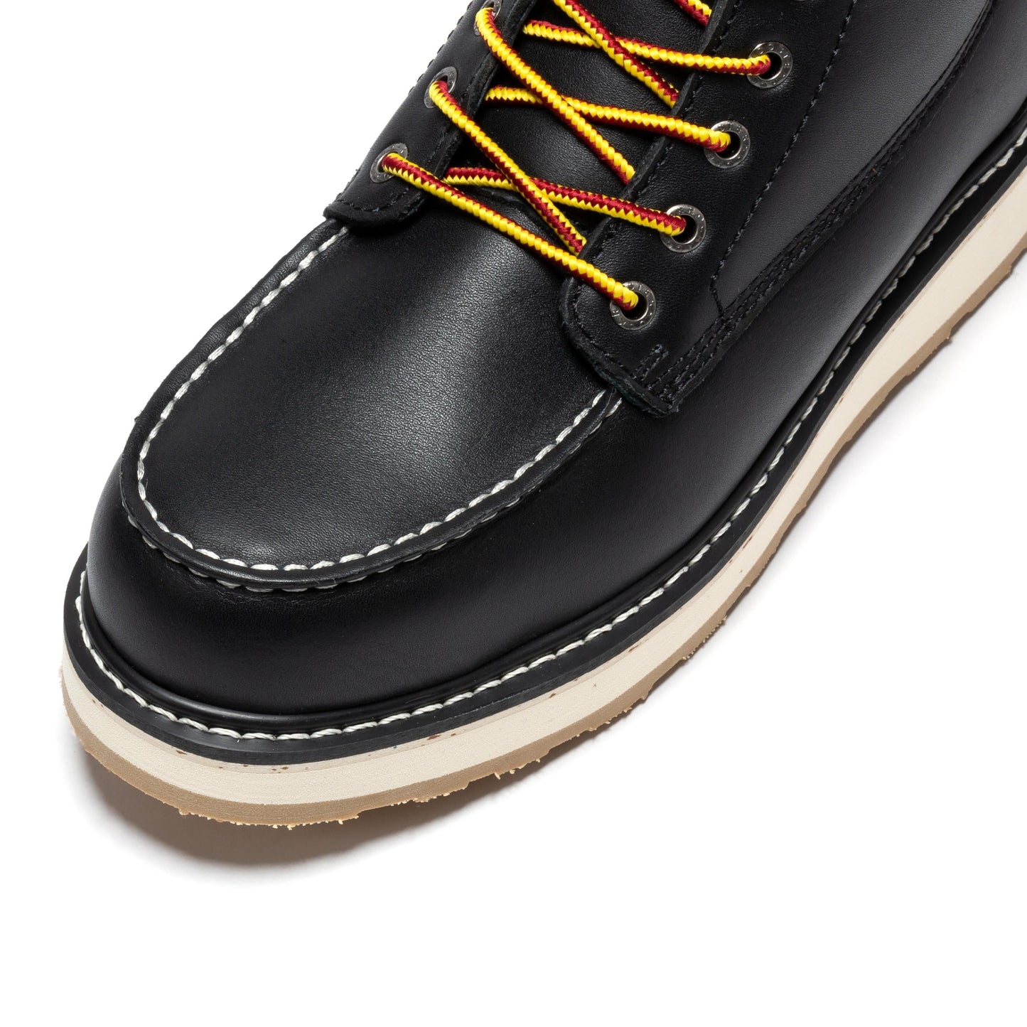 Men's 6 inch Black Steel Toe Wedge Work Boots ROCKROOSTER