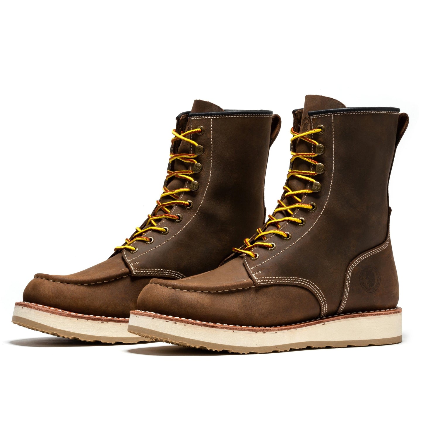 Rockrooster 8 Inch Dark Brown Soft Toe Wedge Work Boots SAP308