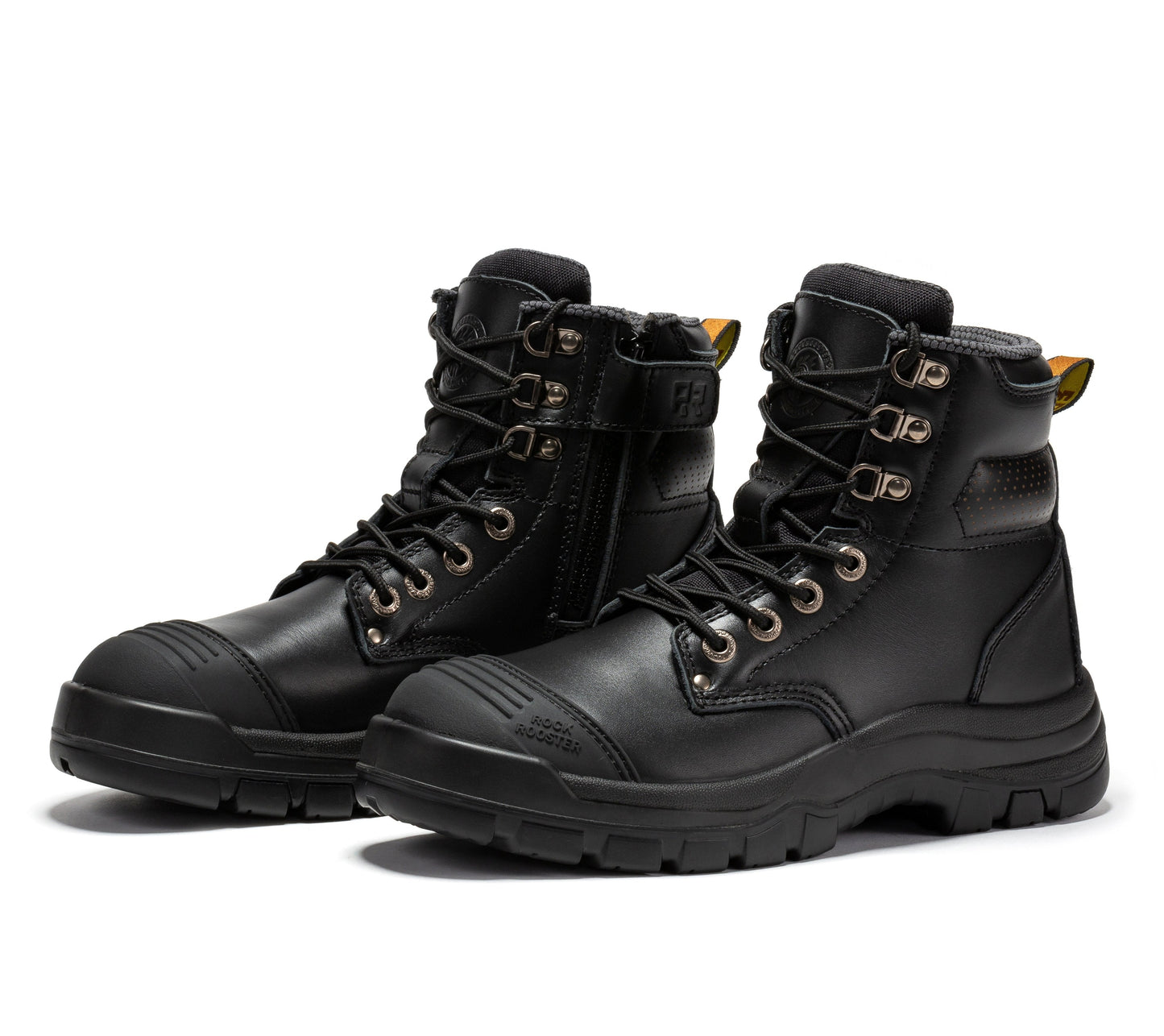 Madison Tan 6 Inch Zip-sided Steel Toe Leather Work Boots ROCKROOSTER