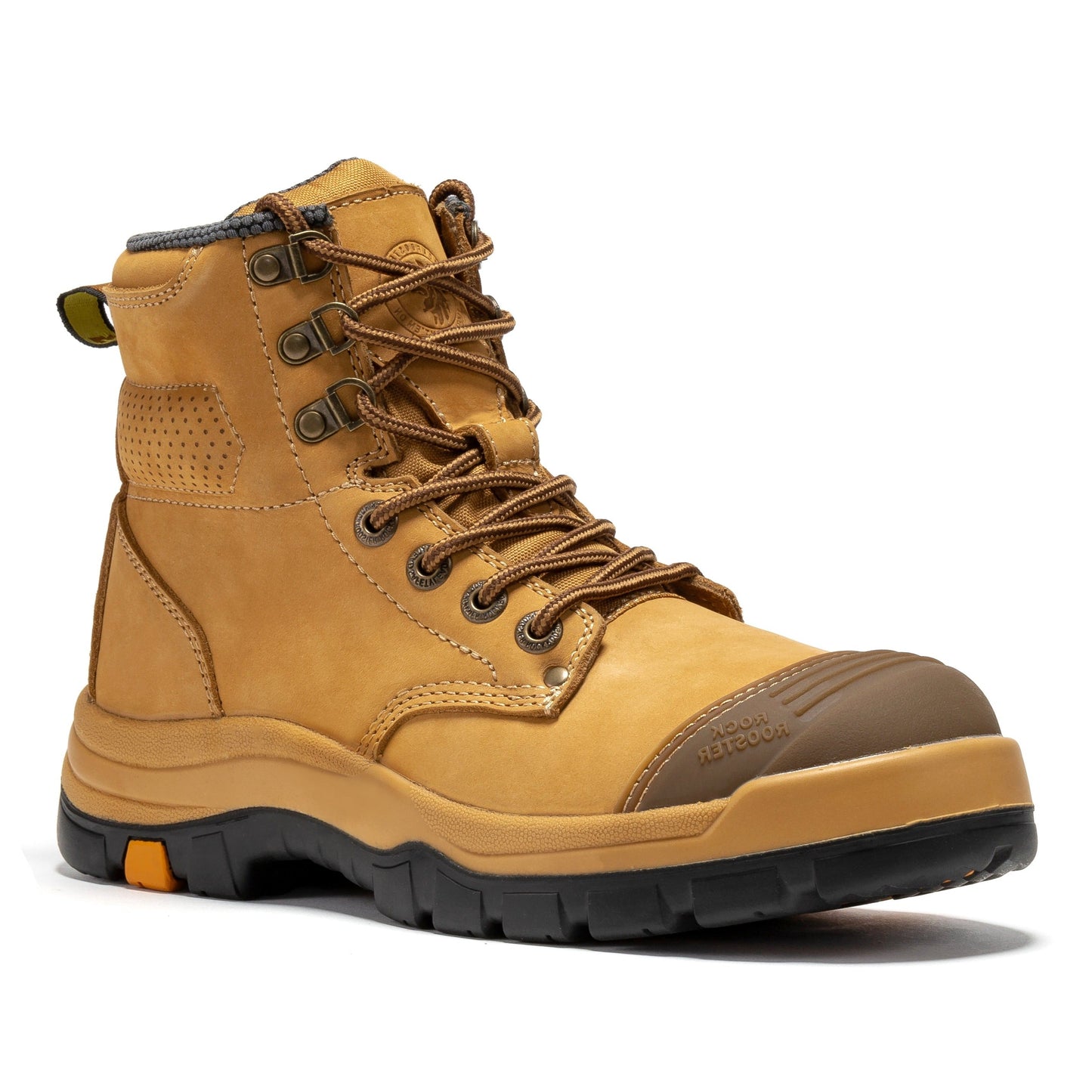 Madison Tan 6 Inch Zip-sided Steel Toe Leather Work Boots ROCKROOSTER
