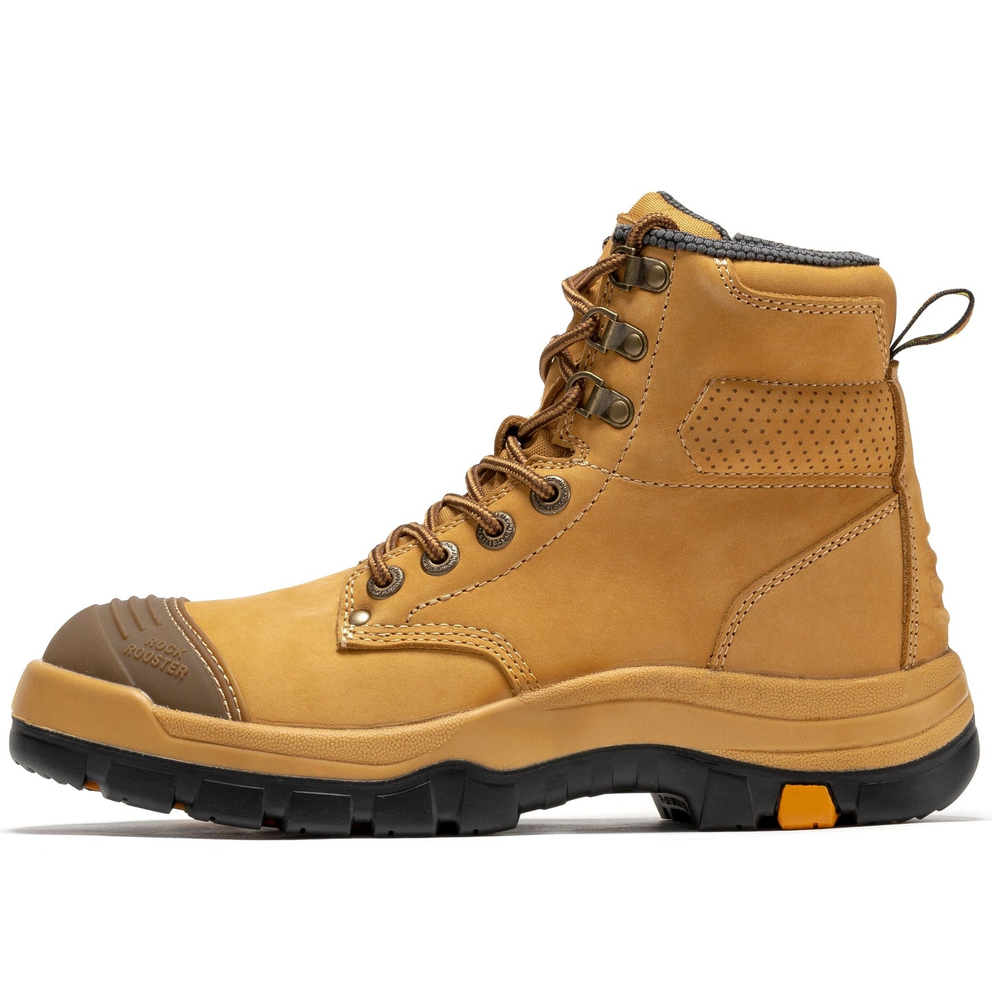 Madison Tan 6 Inch Zip-sided Steel Toe Leather Work Boots ROCKROOSTER