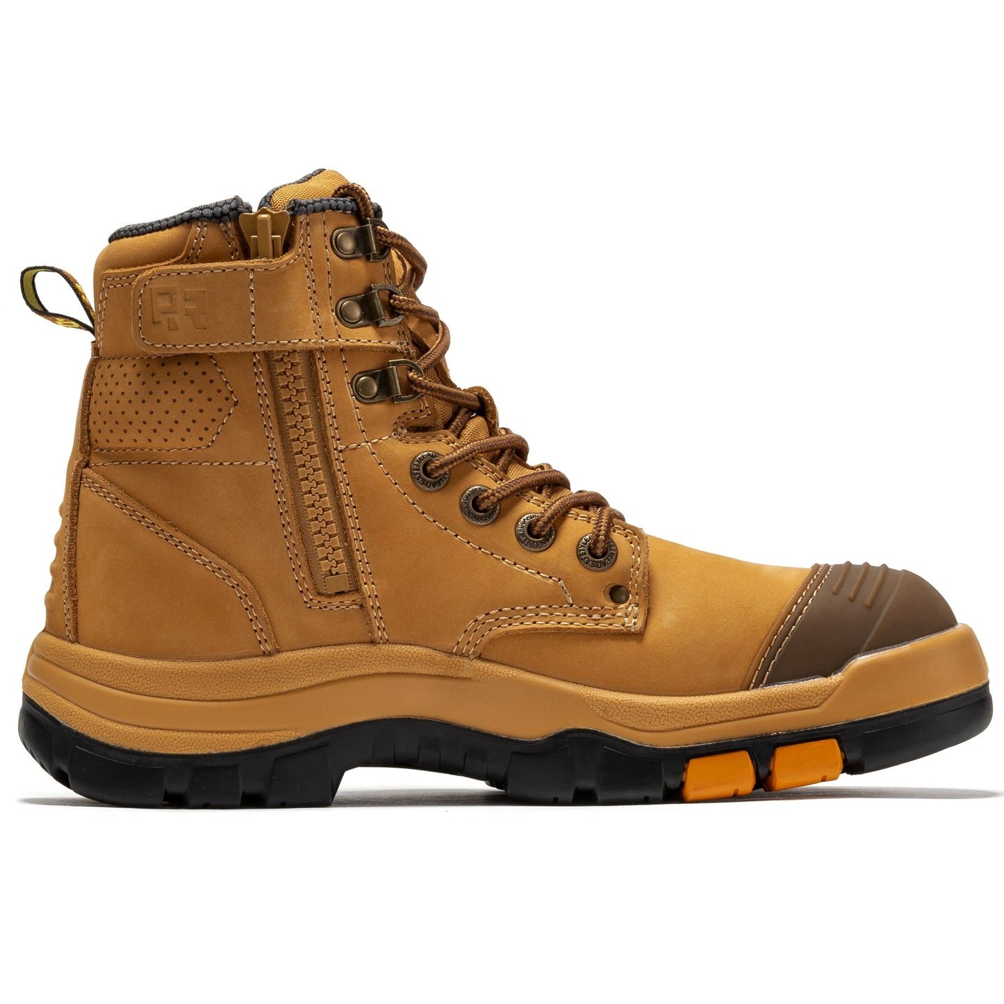 Madison Tan 6 Inch Zip-sided Steel Toe Leather Work Boots ROCKROOSTER