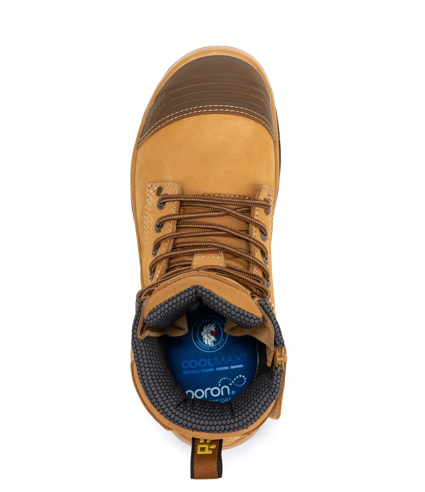 Madison Tan 6 Inch Zip-sided Steel Toe Leather Work Boots ROCKROOSTER