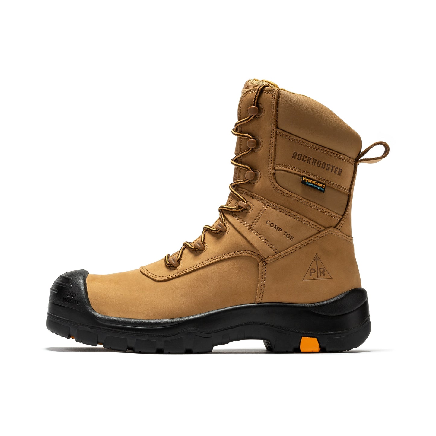 Men's Brown 8 Inch Waterproof Composite Toe Work Boots Rockrooster