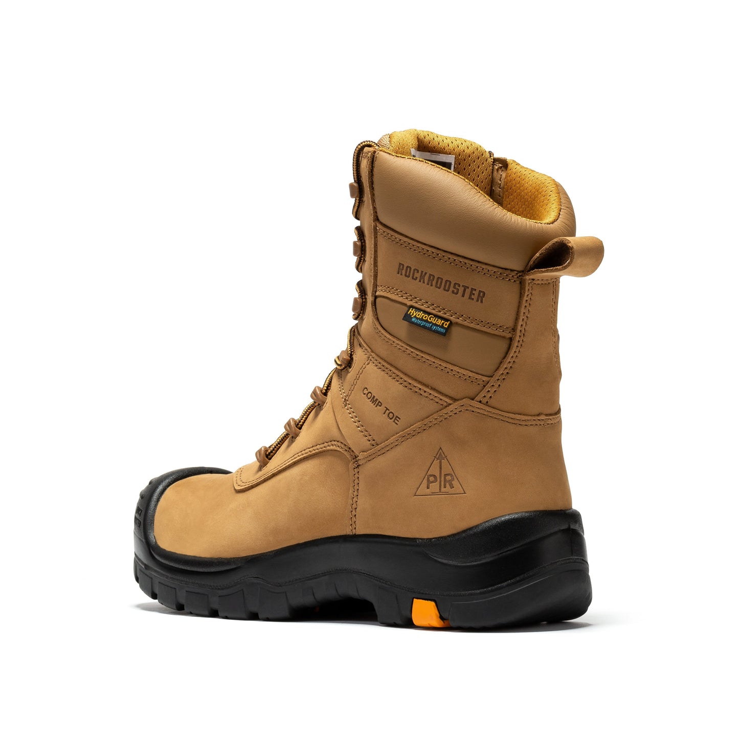 Men's Brown 8 Inch Waterproof Composite Toe Work Boots Rockrooster