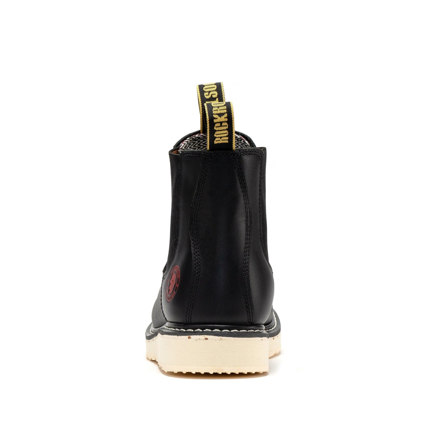 Men's 6 inch Black Steel Toe Wedge Work Boots ROCKROOSTER