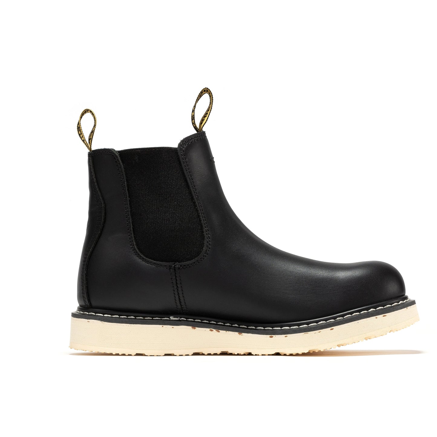 Men's 6 inch Black Steel Toe Wedge Work Boots ROCKROOSTER