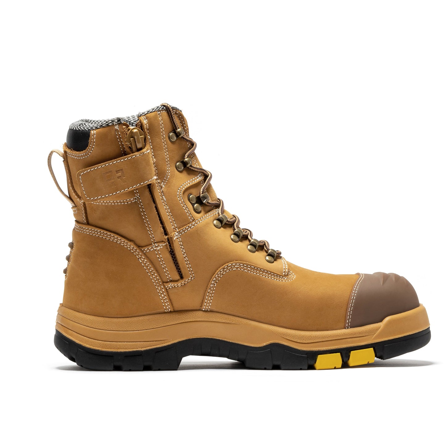Roslyn Black Composite Toe 7 inch Zip-sided Leather Work Boots ROCKROOSTER