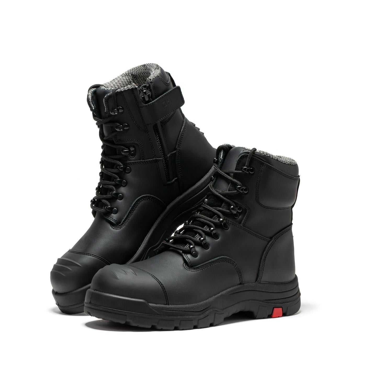 Roslyn Black Composite Toe 7 inch Zip-sided Leather Work Boots ROCKROOSTER