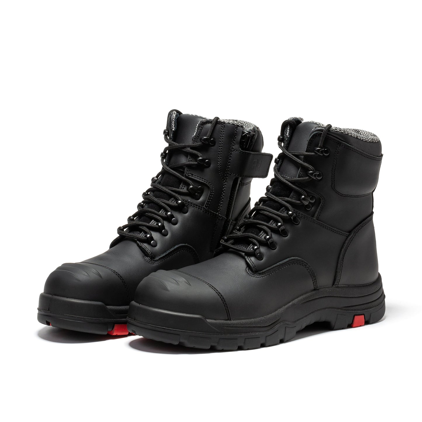 Roslyn Black Composite Toe 7 inch Zip-sided Leather Work Boots ROCKROOSTER