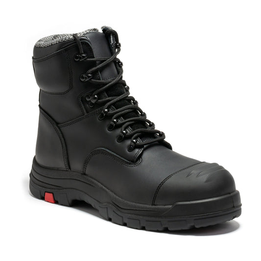 Roslyn Black Composite Toe 7 inch Zip-sided Leather Work Boots ROCKROOSTER