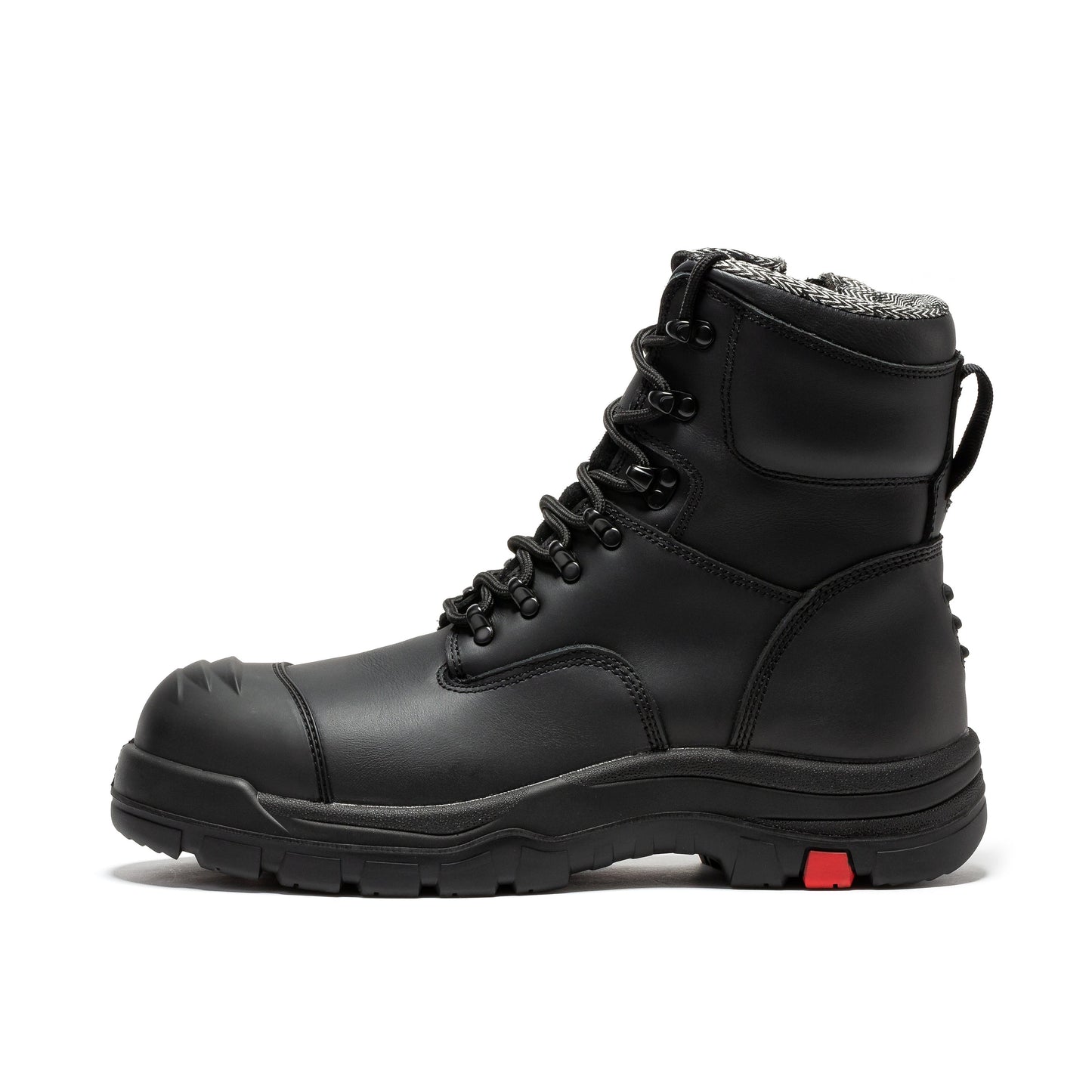 Roslyn Black Composite Toe 7 inch Zip-sided Leather Work Boots ROCKROOSTER