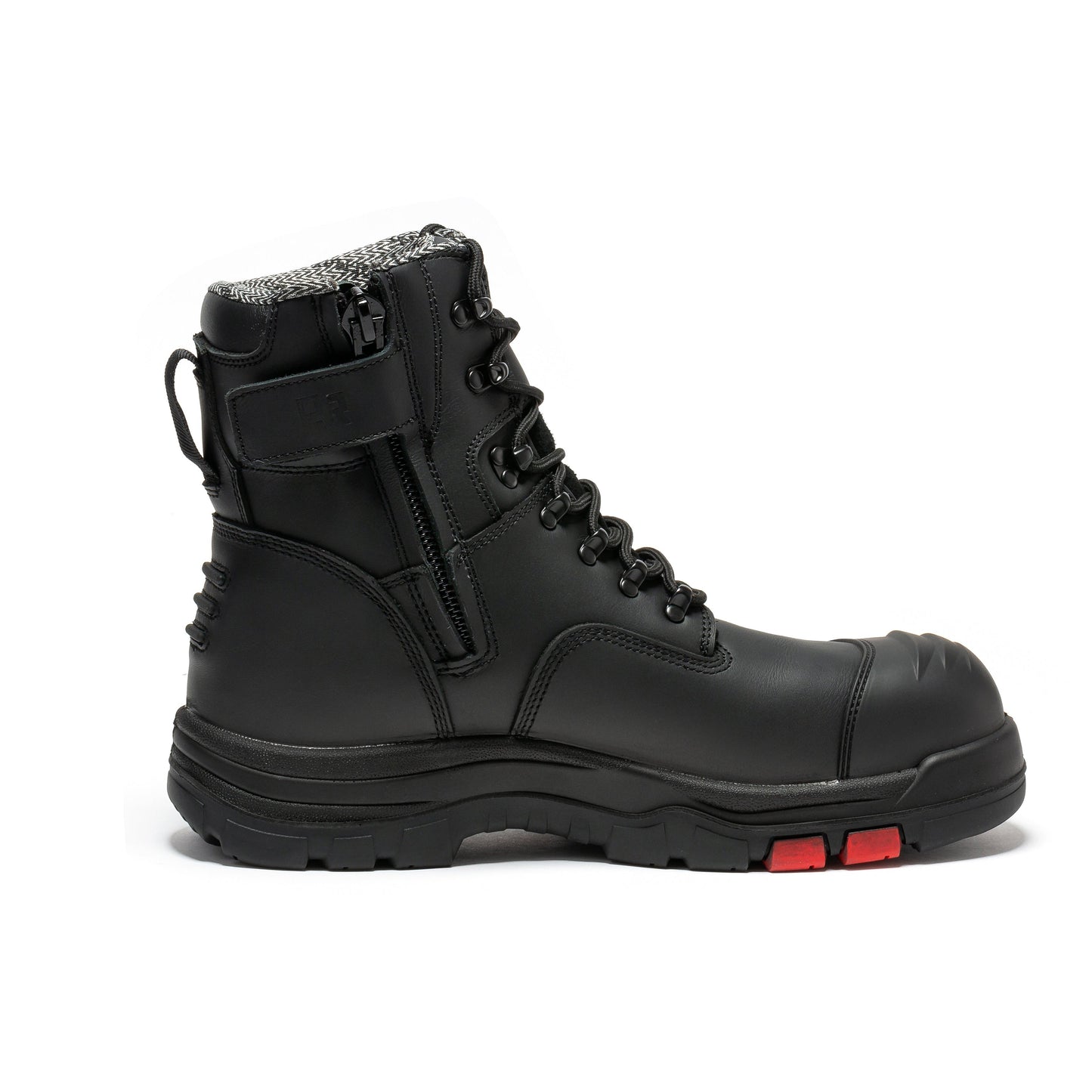 Roslyn Black Composite Toe 7 inch Zip-sided Leather Work Boots ROCKROOSTER