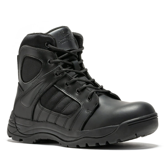 Botas Pro Black 6 inch Side Zipper Rubber Sole Tactical Boots BMP111BK