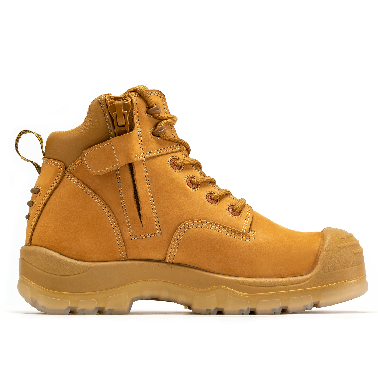 Woodland Wheat 6 Inch Composite Toe Zip-sided Leather Work Boots rockrooster