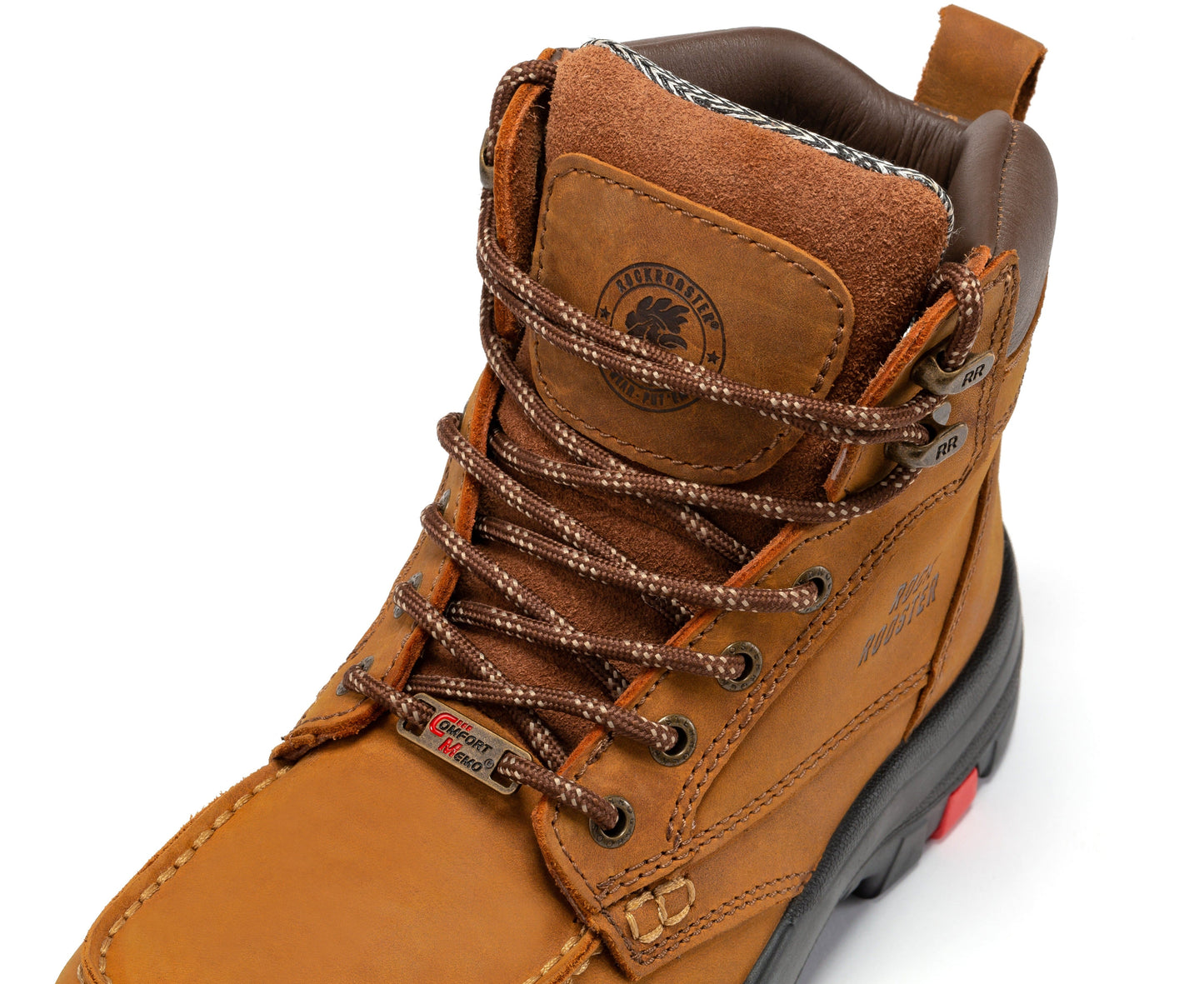 Wide Steel Toe Work Boots 6 inch Rubber Outsole ROCKROOSTER Zumbro