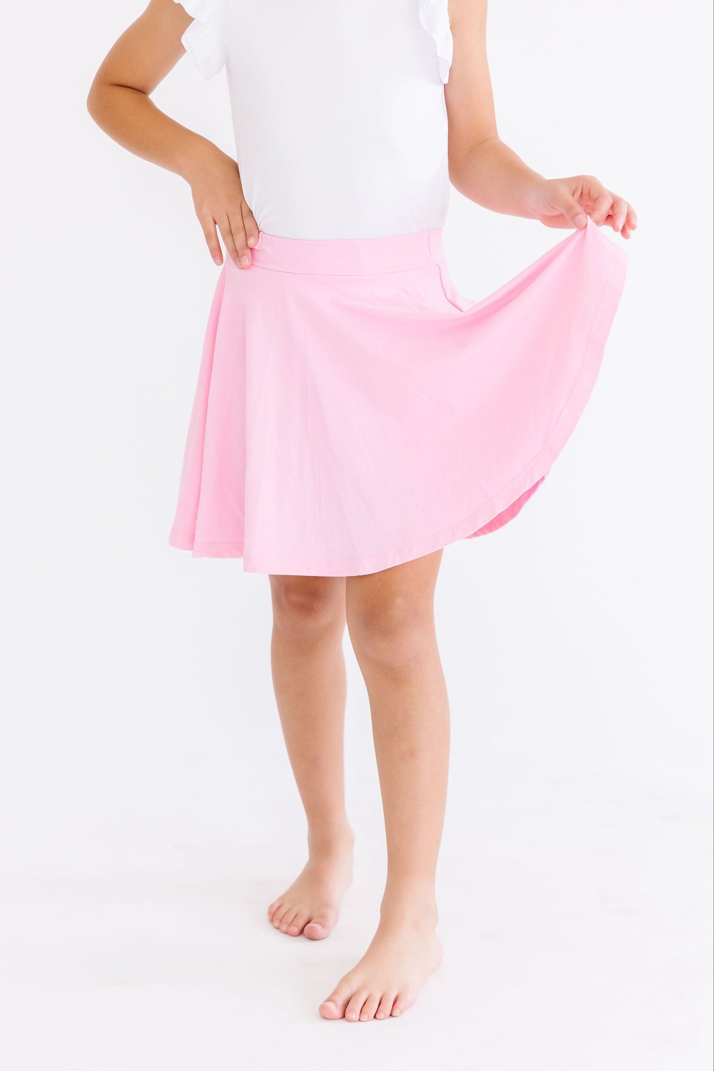 Bubblegum Pink Attached Shorts Twirl Skort Mila & Rose