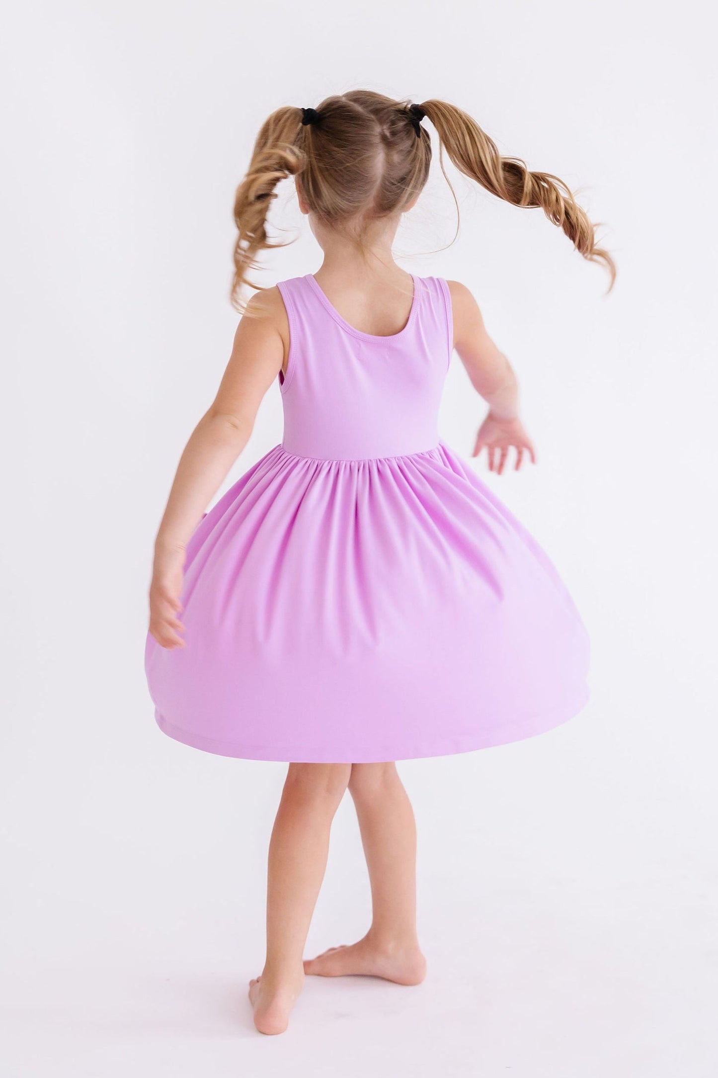 Bright Lilac Tank Pocket Twirl Dress by Mila & Rose