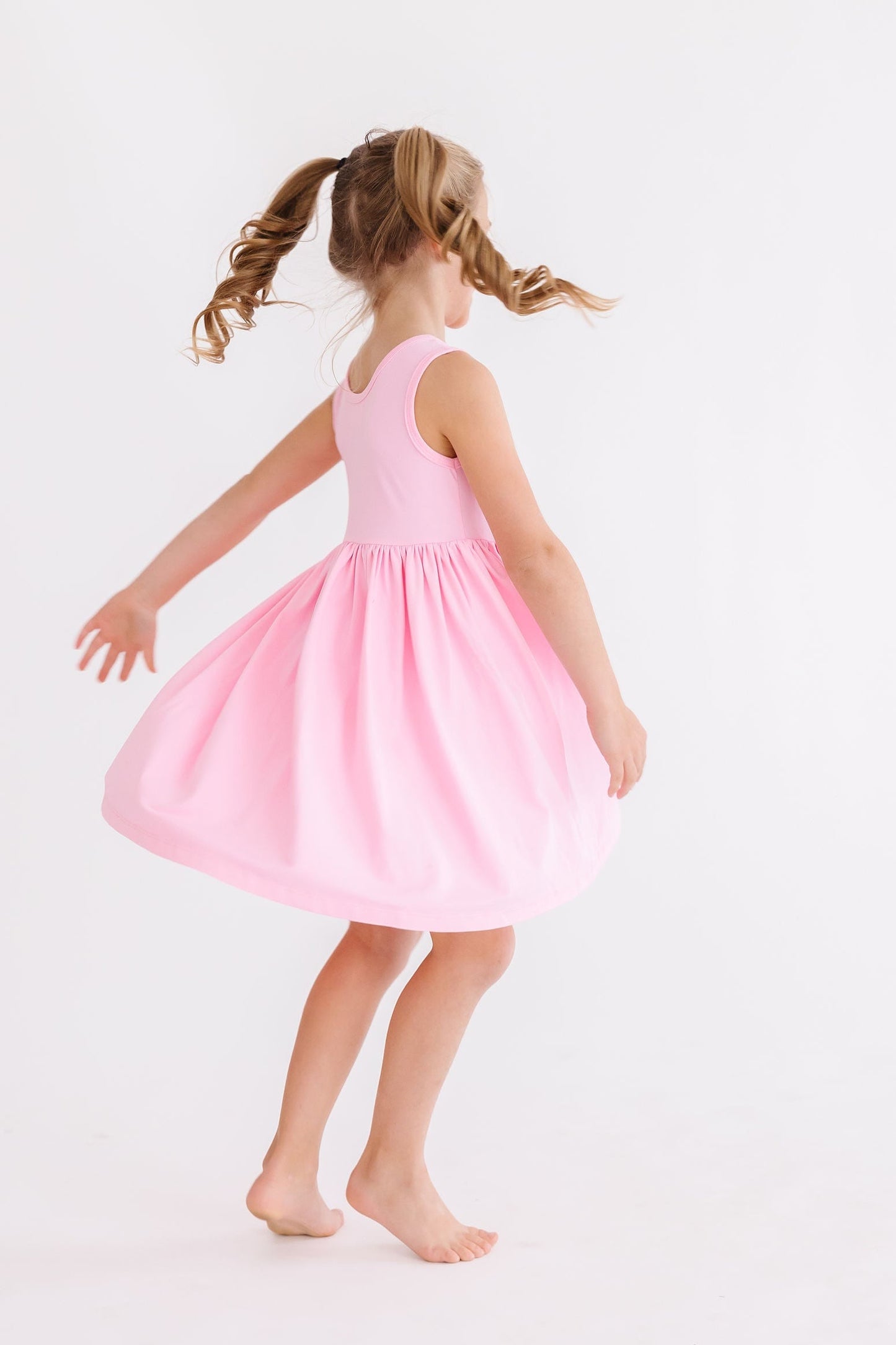 Bubblegum Pink Twirly Tank Pocket Dress