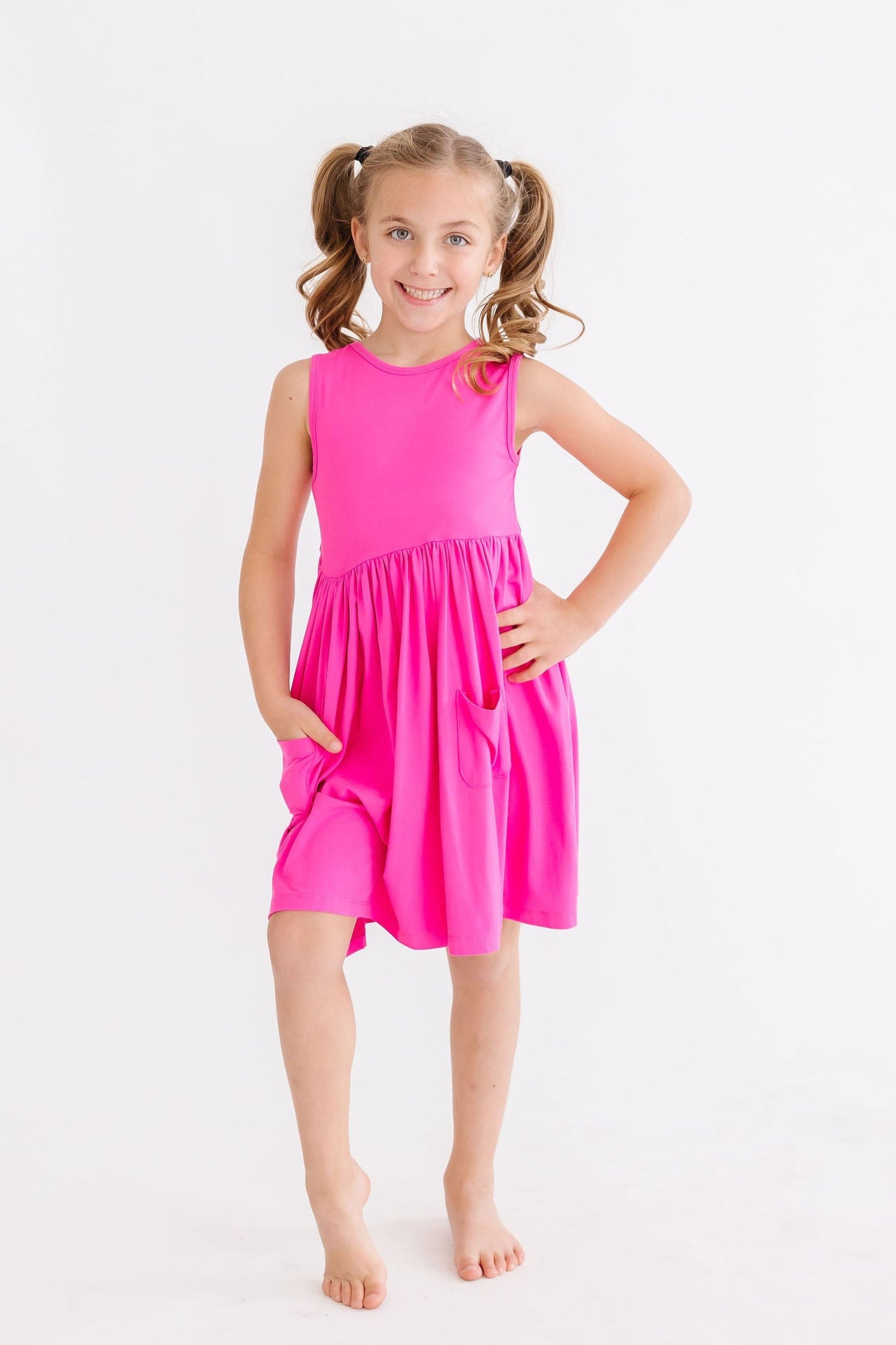 Hot Pink Twirl Tank Dress Mila & Rose
