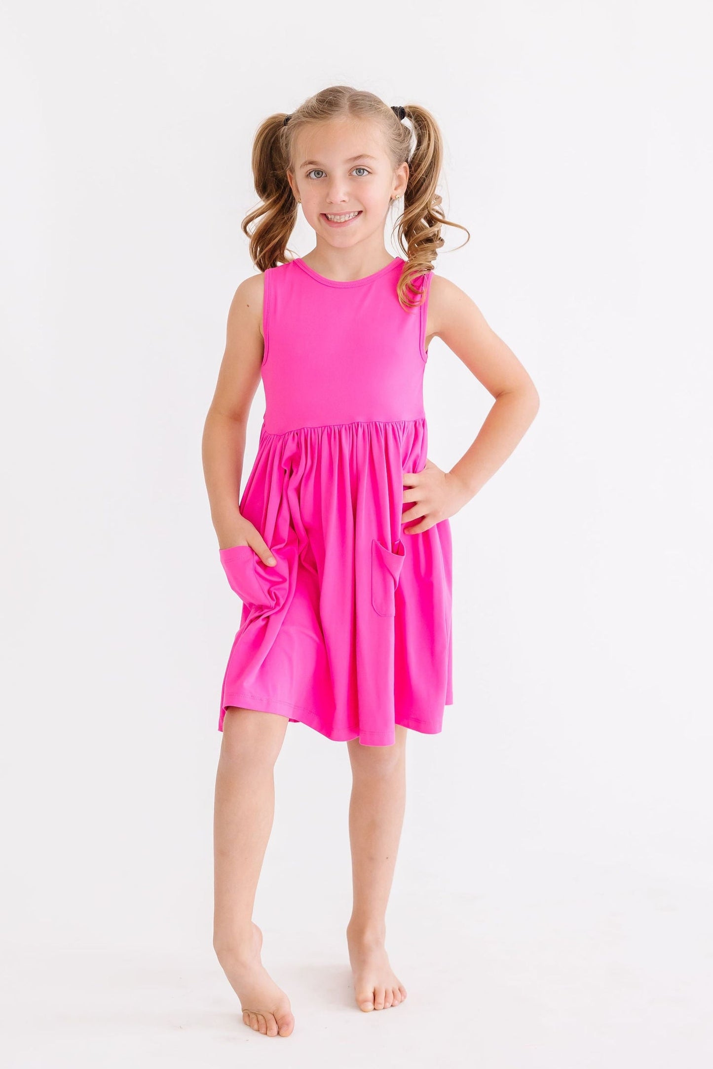 Hot Pink Twirl Tank Dress Mila & Rose