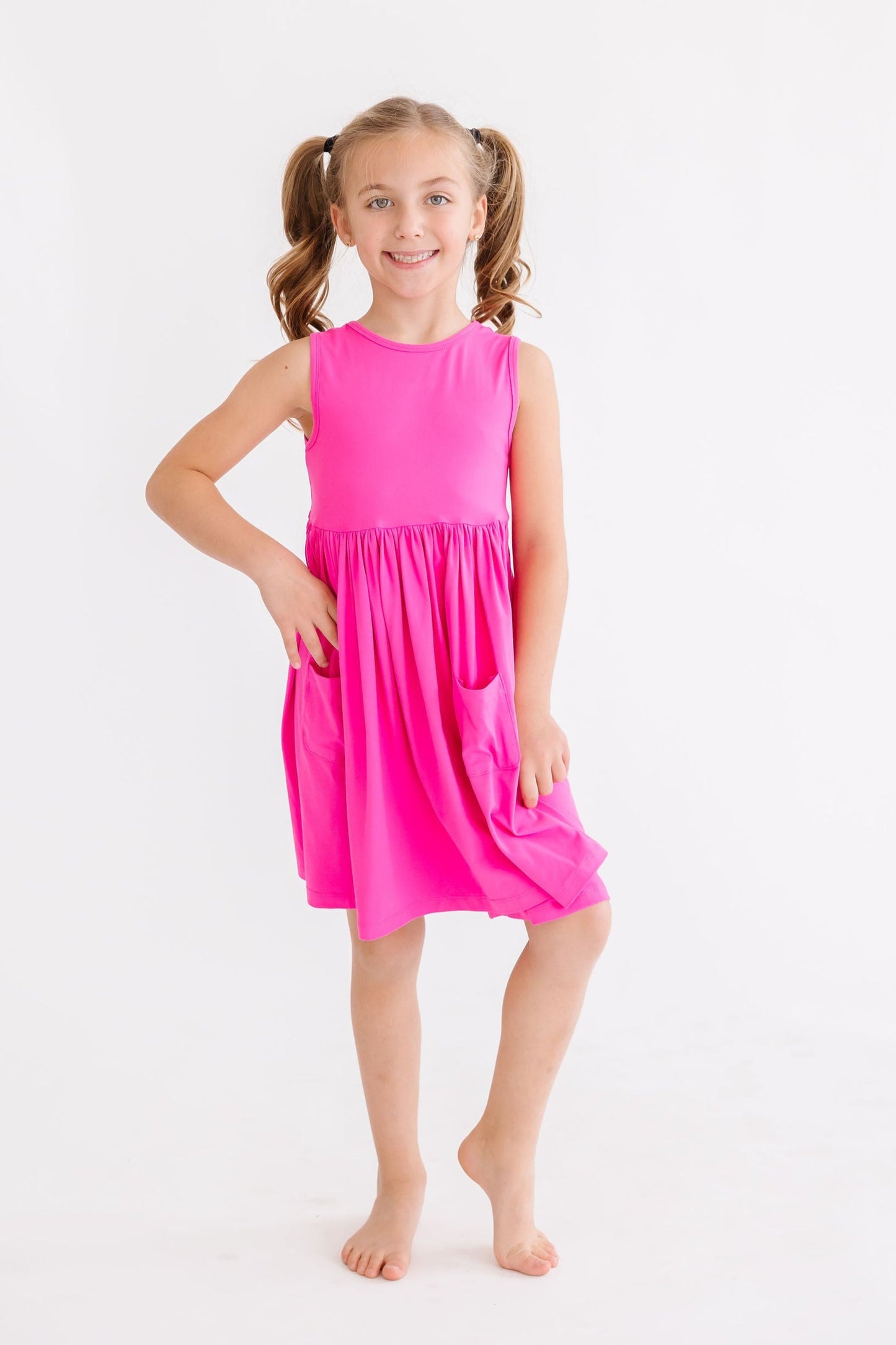 Hot Pink Twirl Tank Dress Mila & Rose