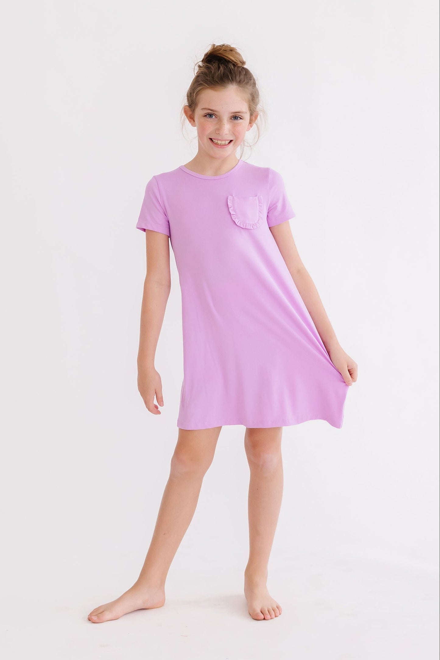 Bright Lilac Casual T-Shirt Dress Mila & Rose