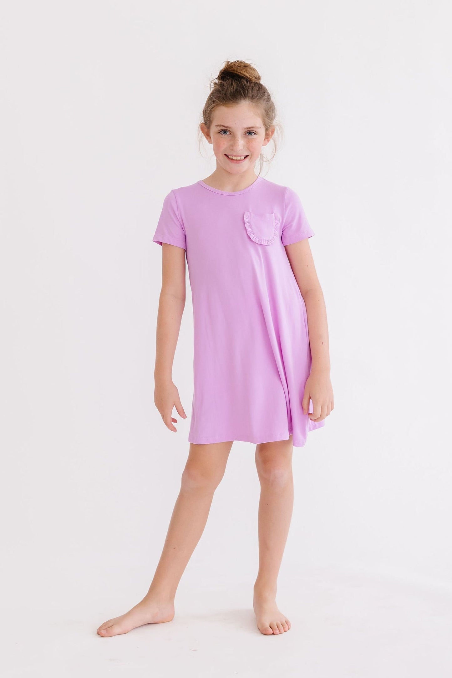 Bright Lilac Casual T-Shirt Dress Mila & Rose
