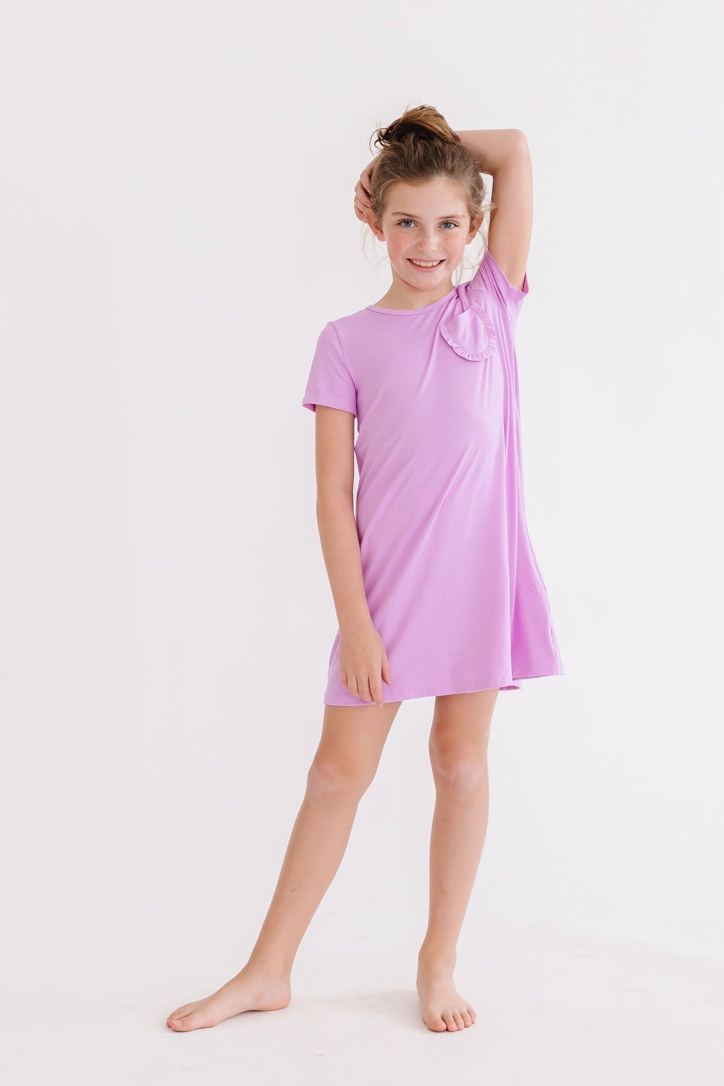 Bright Lilac Casual T-Shirt Dress Mila & Rose