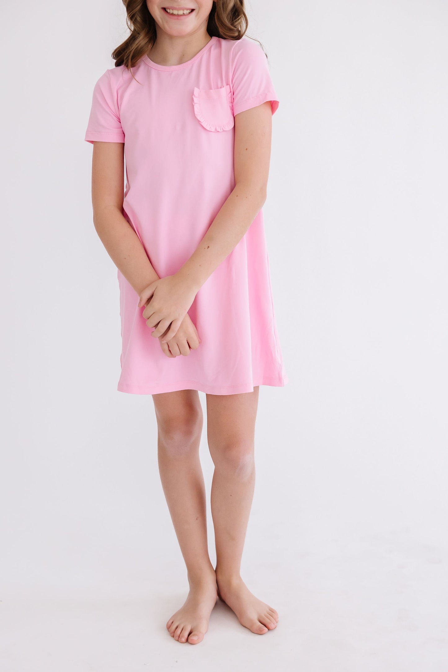 Bubblegum Pink Casual T-Shirt Dress