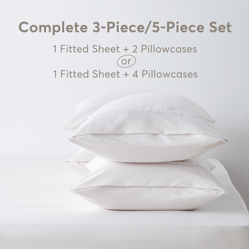 All Season Deep Pocket Fitted Sheet Set with Pillowcases Kasentex