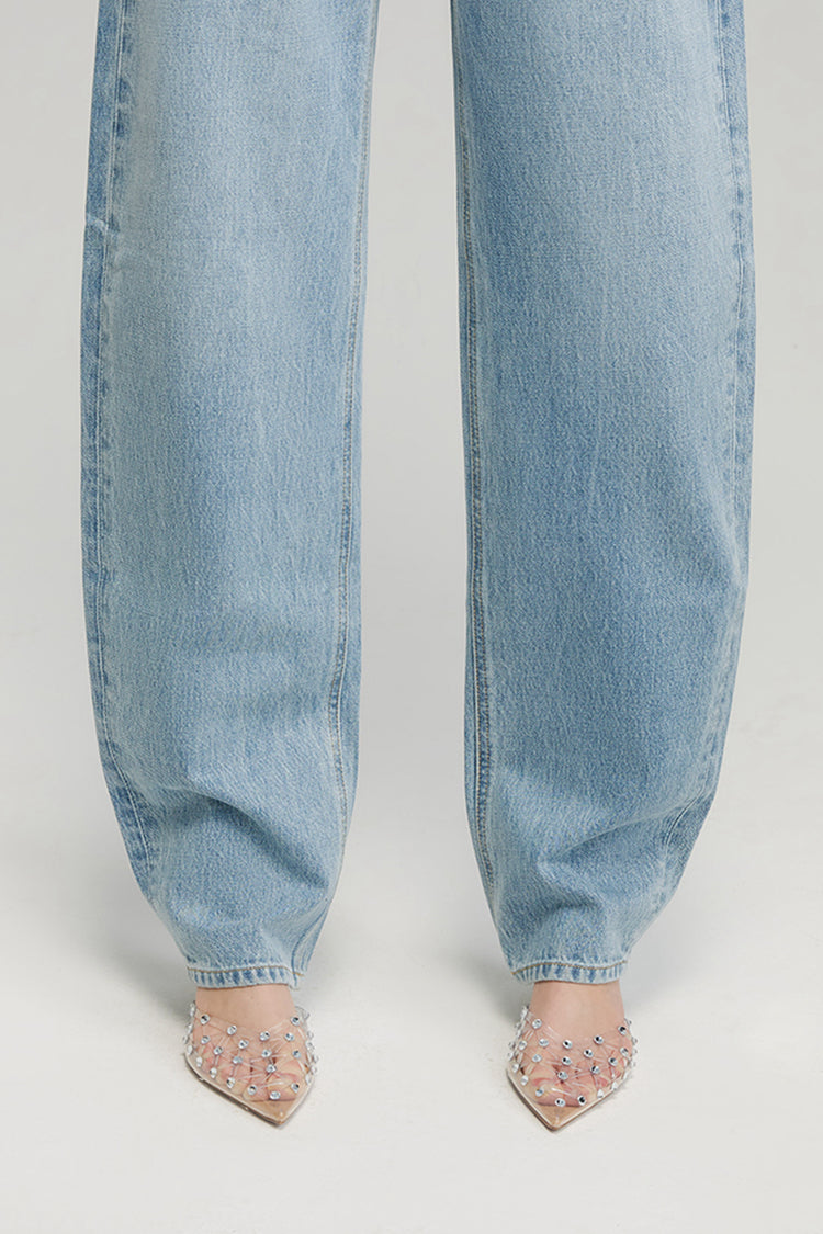 Moon Curve Mid-weight High-rise Wide Leg Jeans HJ031