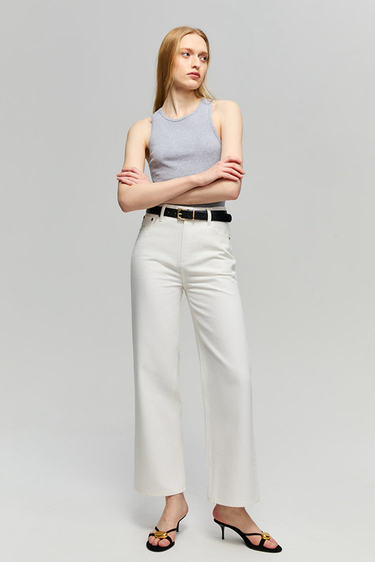 Wide High-Rise Crop Jeans Lightweight Denim The Cityer