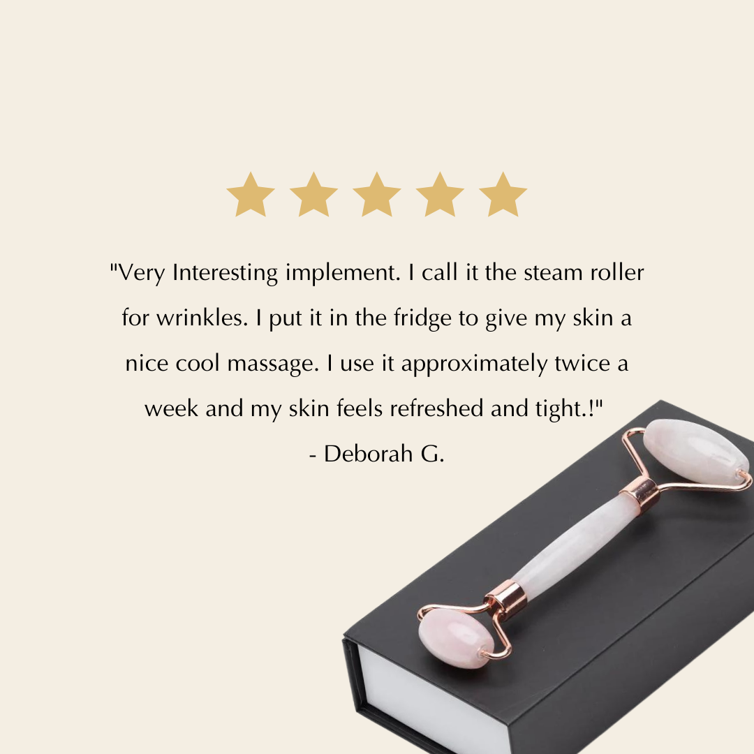 Rose Quartz Massage Roller Skin Tightening Facial Roller Genuine