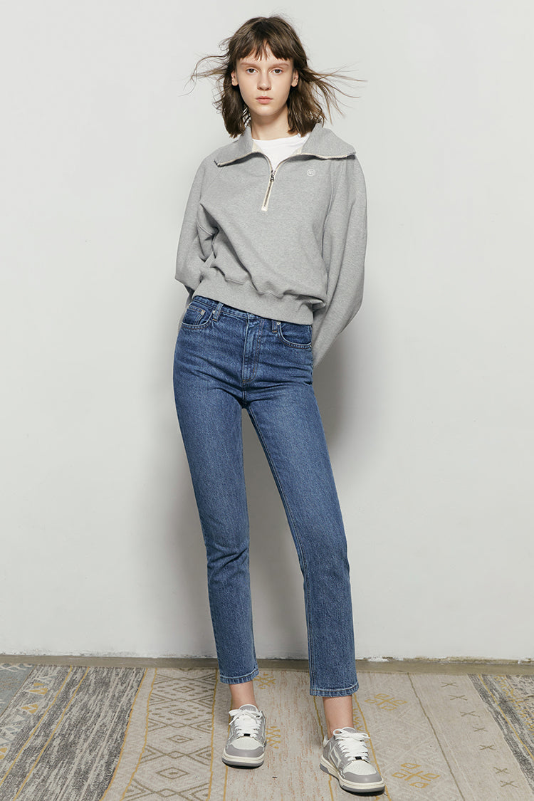 Two Shots High Rise Straight Crop Jeans High-rise Crop Jeans