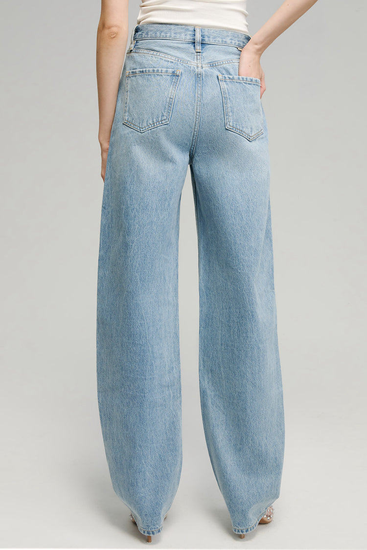Moon Curve Mid-weight High-rise Wide Leg Jeans HJ031