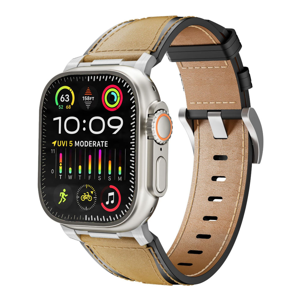 Dual-Tone Genuine Leather Band Stylish Apple Watch Band Dewell X