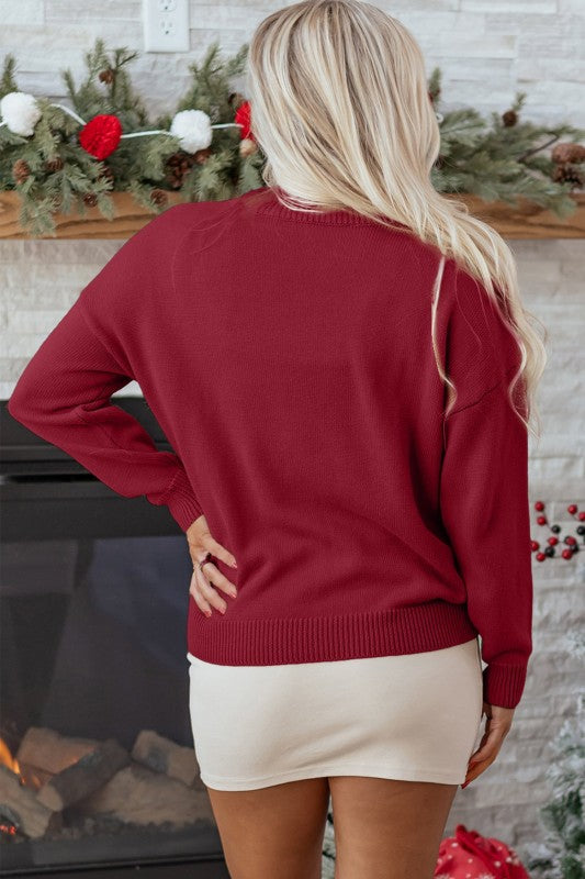 Merry Dot Dolman Sleeve Sweater Soft Knit Sweater