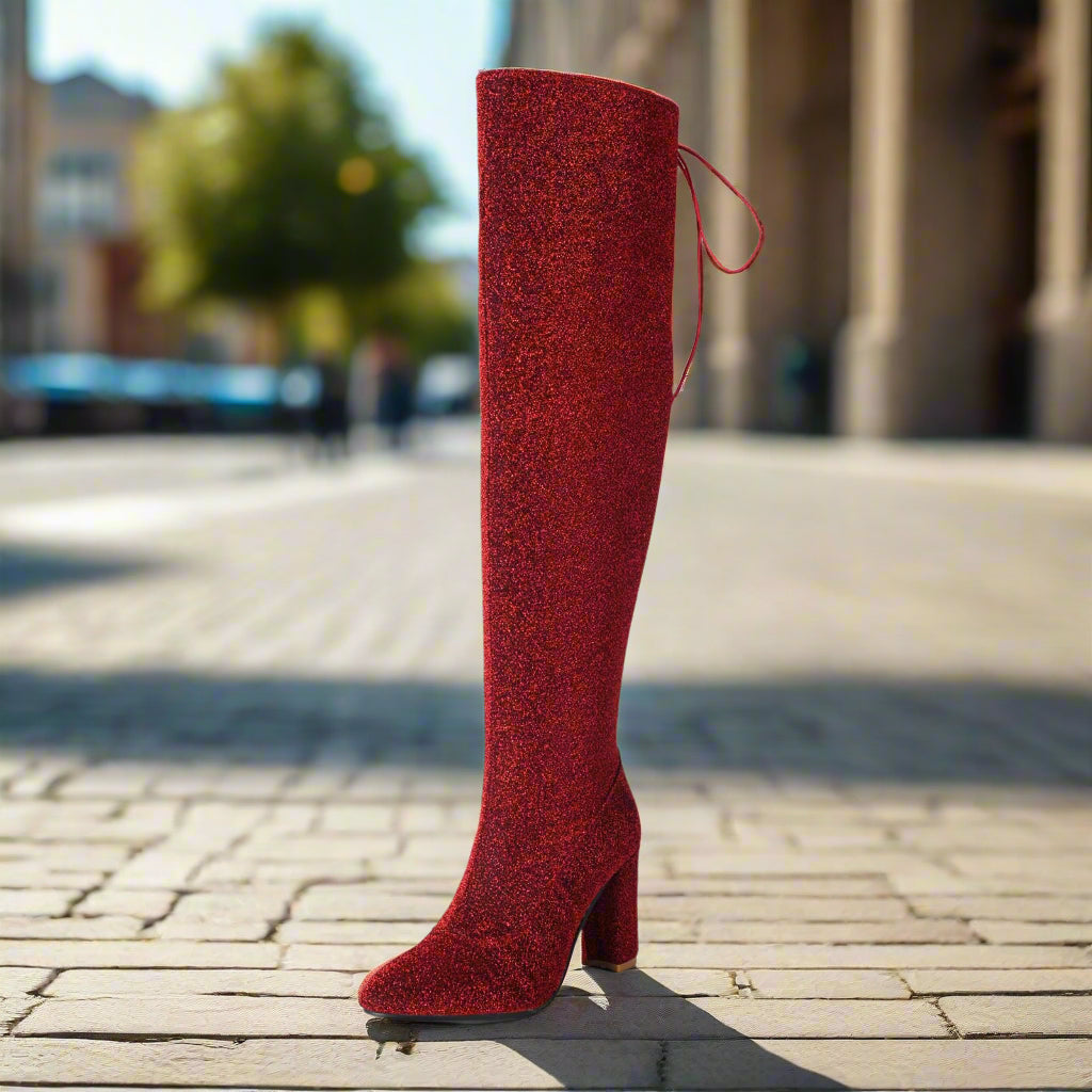 Plus-Size Chunky Heel Over The Knee Long Boots for Women