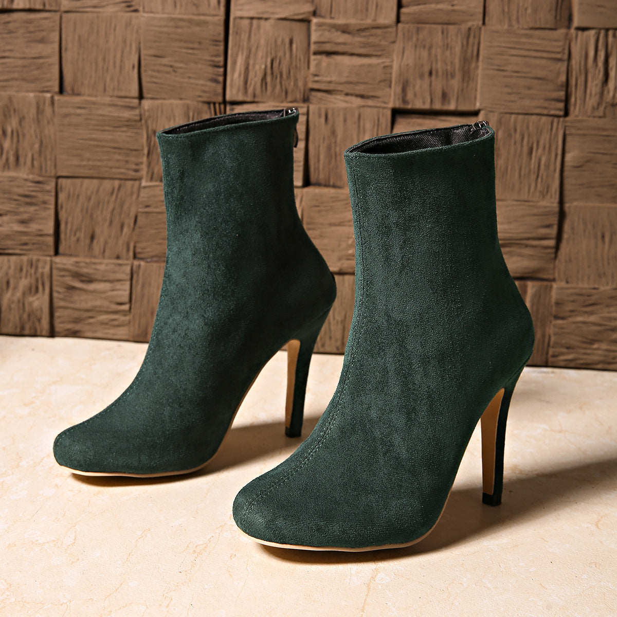 Suede High Heel Figure-Flattering Ankle Boots Women’s Stylish Stepique