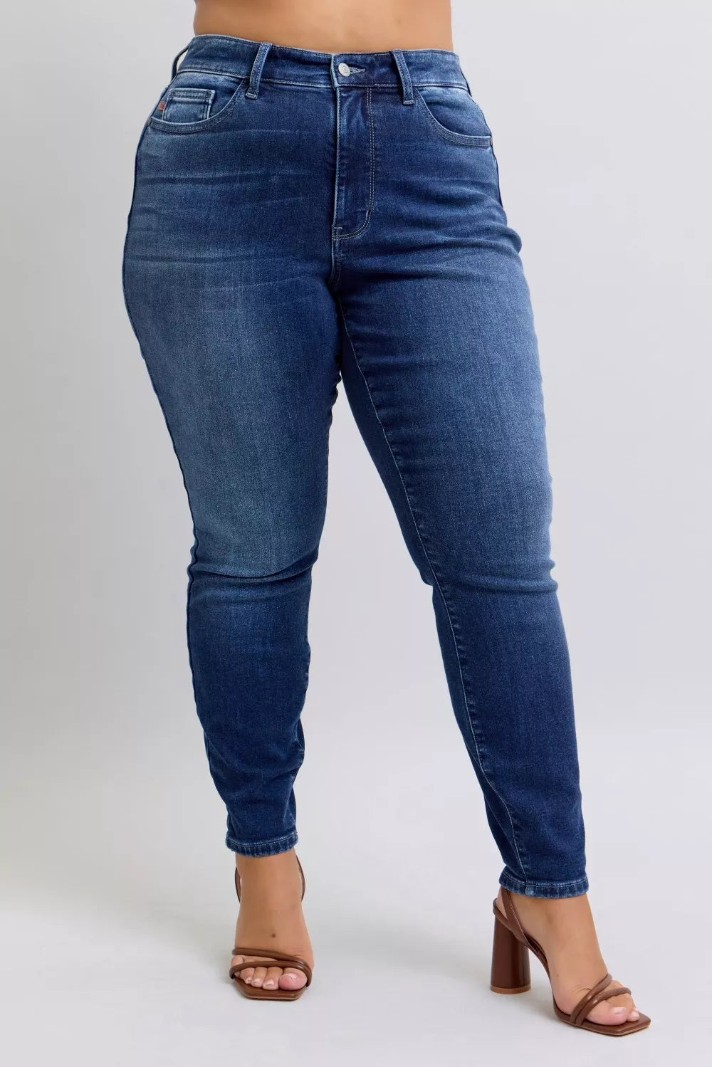 Washed Thermal Skinny Jeans Plus Size Full Size Judy Blue
