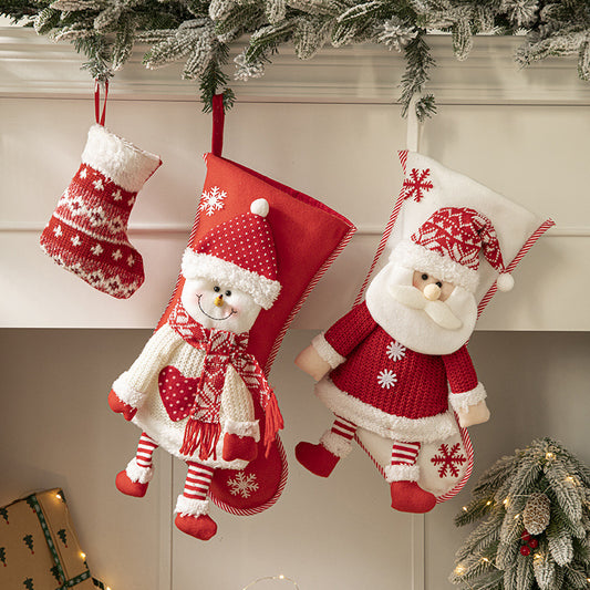 Cloth Santa Claus Cartoon Christmas Tree Hanging Decoration Gift Bag