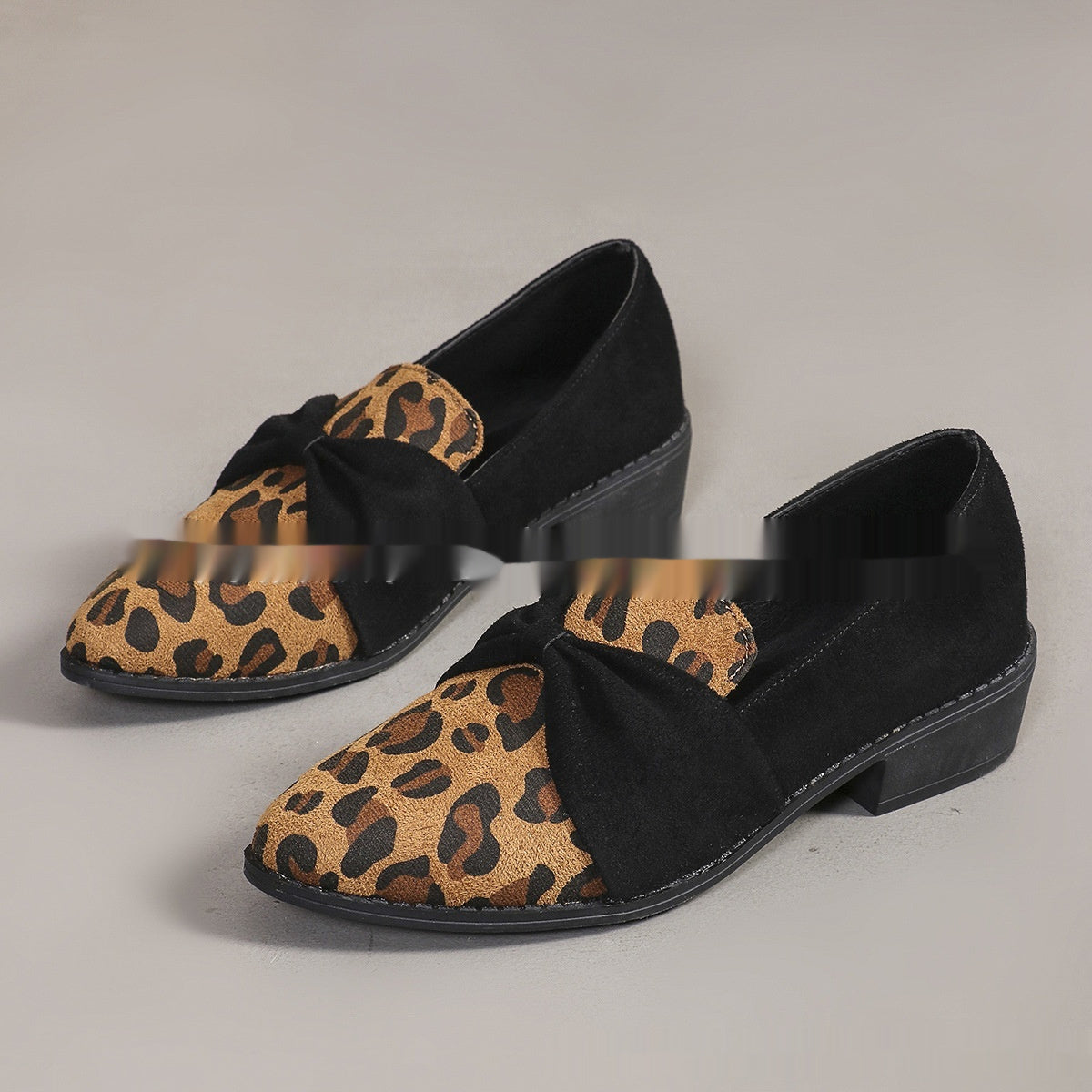 Leopard Print Bow Accent Pumps Women’s Fashion Footwear