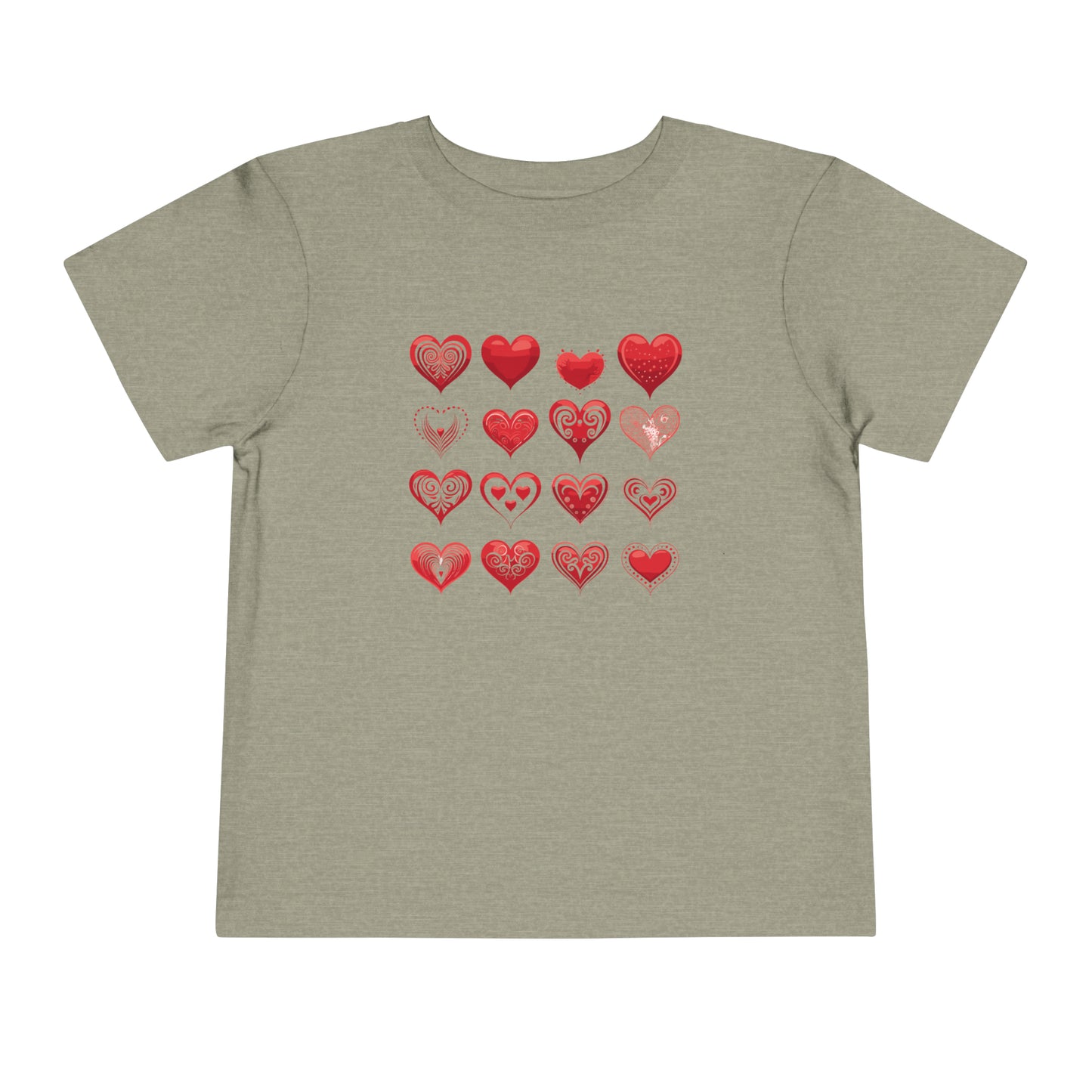 Red hearts shape design Toddler Short Sleeve Tee