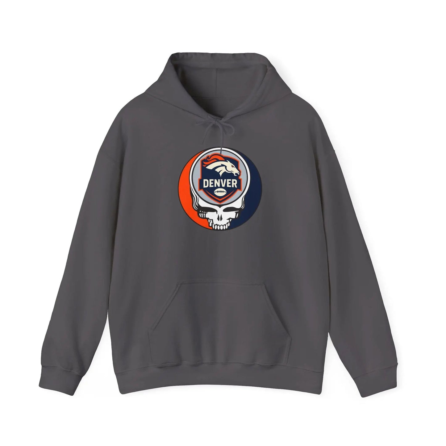 Denver Broncos Stealie Grateful Dead Hooded Sweatshirt Medium-Heavy Fabric NFL