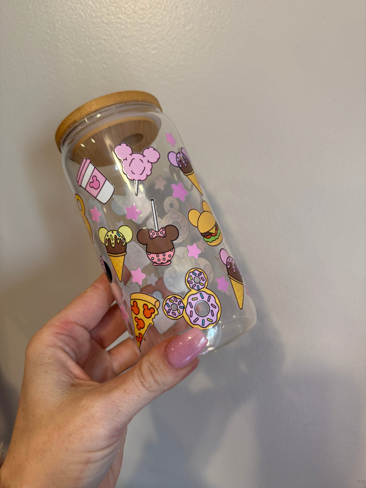 Magical Park Treats Pastel Design Glass Cup Sawdust and Cedar