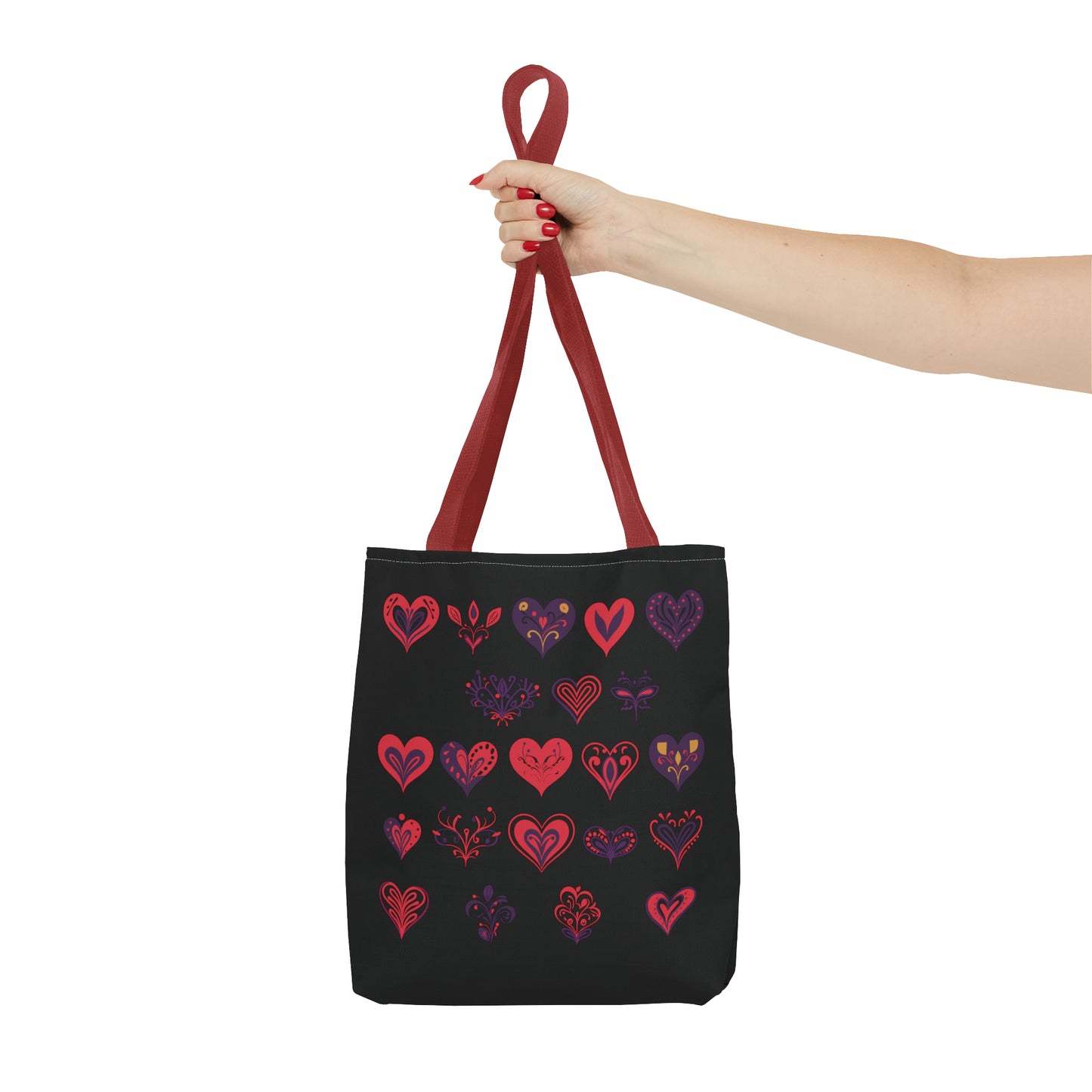 Valentine's black Tote Bag (AOP)