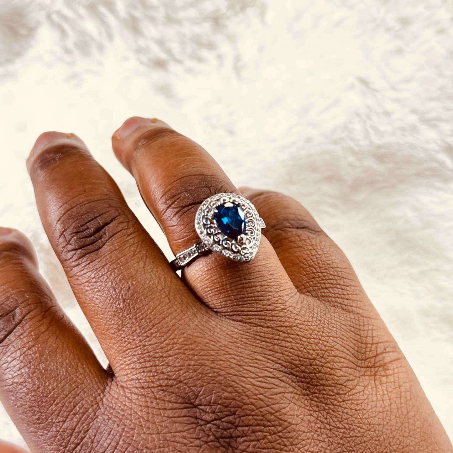 Sapphire Removable Head Fidget Ring 925 Sterling Silver